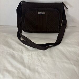 Vera Bradley Brown Quilted crossbody bag with adjustable strap NWOT